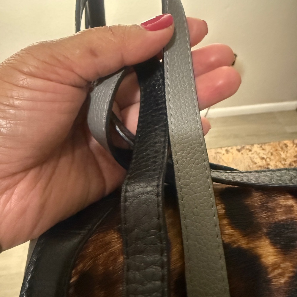 Brighton Brown and Gray Crossbody Bag with Leopard Print - Picture 5 of 11